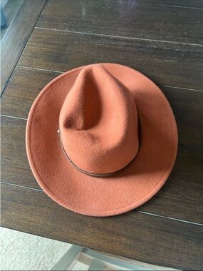 Altar'd State Rust Orange Felt Fedora with Brown Band